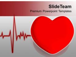 Heart with heart beat cardiogram health powerpoint templates ppt themes and graphics 0213