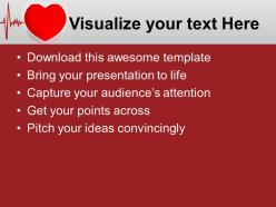 Heart with heart beat cardiogram health powerpoint templates ppt themes and graphics 0213