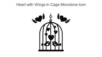 Heart With Wings In Cage Monotone Icon In Powerpoint Pptx Png And Editable Eps Format