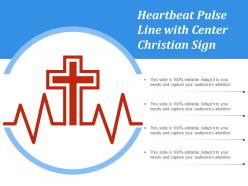 Heartbeat pulse line with center christian sign
