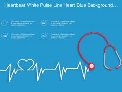 Heartbeat white pulse line heart blue background stethoscope