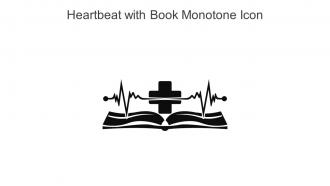 Heartbeat With Book Monotone Icon In Powerpoint Pptx Png And Editable Eps Format