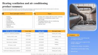 Heating Ventilation And Air Conditioning Product Summary