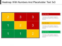 Heatmap with numbers and placeholder text 3 x 3 powerpoint images
