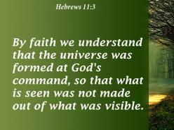 Hebrews 11 3 the universe was formed powerpoint church sermon