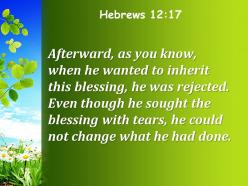Hebrews 12 17 he could not change powerpoint church sermon