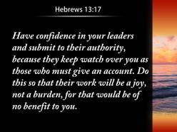 Hebrews 13 17 they keep watch over powerpoint church sermon