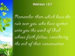Hebrews 13 7 their way of life powerpoint church sermon