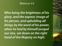 Hebrews 1 3 the right hand of the majesty powerpoint church sermon