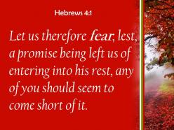 Hebrews 4 1 you be found to have fallen powerpoint church sermon