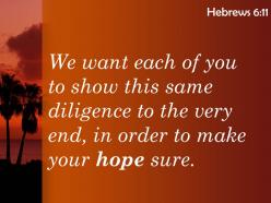 Hebrews 6 11 make your hope sure powerpoint church sermon