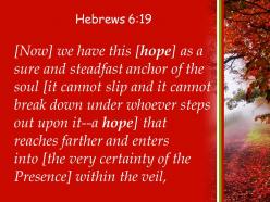 Hebrews 6 19 it enters the inner sanctuary powerpoint church sermon