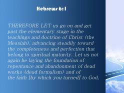 Hebrews 6 1 christ and be taken forward powerpoint church sermon