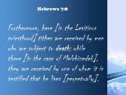Hebrews 7 8 the tenth is collected powerpoint church sermon