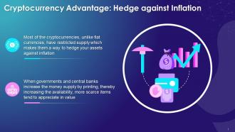 Hedge Against Inflation As An Advantage Of Cryptocurrency Training Ppt