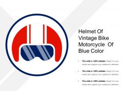 Helmet of vintage bike motorcycle  of blue color
