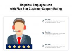 Helpdesk employee icon with five star customer support rating