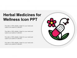 Herbal medicines for wellness icon ppt