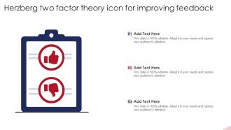 Herzberg Two Factor Theory Icon For Improving Feedback