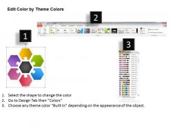 Hexagon diagram multicolor 6 factors ppt powerpoint slides