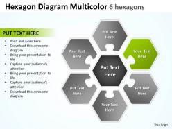 Hexagon diagram multicolor 6 hexagons powerpoint templates 0812 5