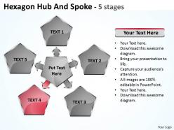 Hexagon hub and spoke 5 stages 15