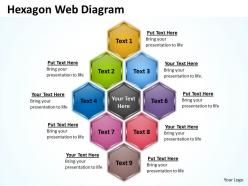 Hexagon web diagram ppt slides
