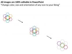 Hexagon with icons teamwork management flat powerpoint design