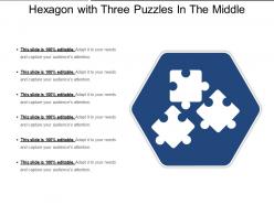Hexagon with three puzzles in the middle