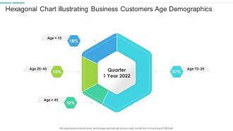 Hexagonal chart illustrating business customers age demographics