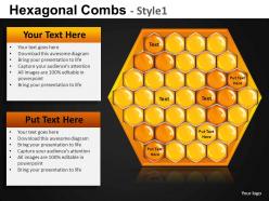 Hexagonal combs style 1 powerpoint presentation slides db