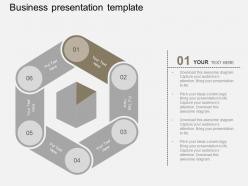 Hexagonal design with icons for business information flat powerpoint design