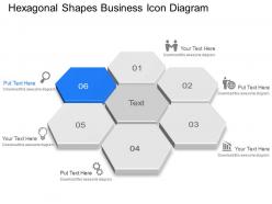 Hexagonal shapes business icon diagram powerpoint template slide