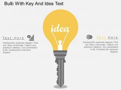 Hf bulb with key and idea text flat powerpoint design