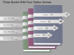 Hf Three Books With Four Option Arrows Powerpoint Template