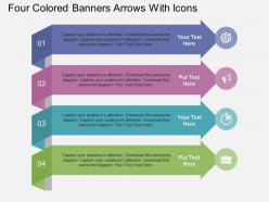Hh four colored banners arrows with icons flat powerpoint design