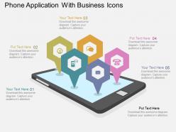Hh phone application with business icons flat powerpoint design