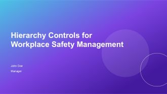Hierarchy Controls For Workplace Safety Management PPT Slides AT