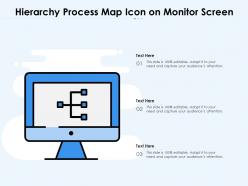 Hierarchy process map icon on monitor screen