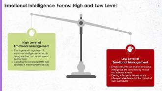 High And Low Level Of Emotional Intelligence Training Ppt