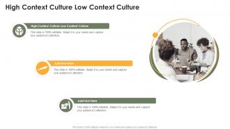 High Context Culture Low Context Culture In Powerpoint And Google Slides Cpb