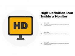 High definition icon inside a monitor