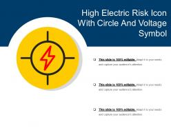 High electric risk icon with circle and voltage symbol