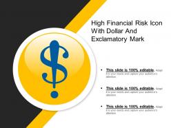 High financial risk icon with dollar and exclamatory mark