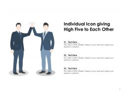 High five icon athletes winning contract completing project representing individual