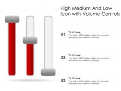 High medium and low icon with volume controls