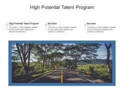 High potential talent program ppt powerpoint presentation ideas visuals cpb