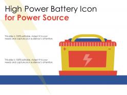 High power battery icon for power source