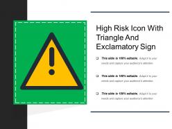 High risk icon with triangle and exclamatory sign