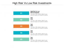 High risk vs low risk investments ppt powerpoint presentation file clipart cpb